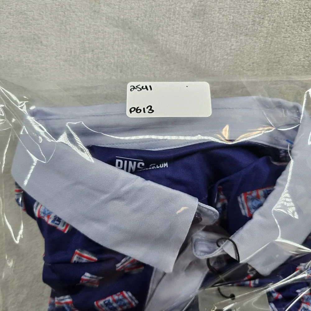Pins & Aces Golf Polo Mens XXL Blue Budweiser Light Beer Performance Shirt